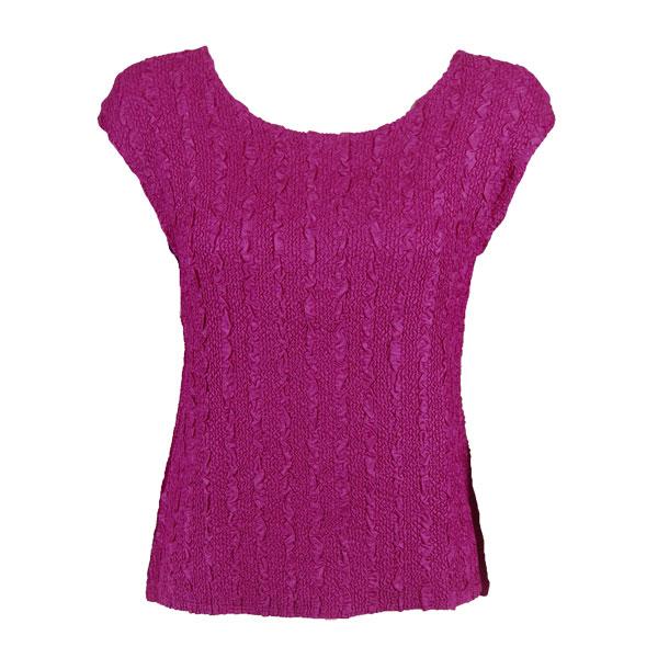 Wholesale 1904 - Magic Crush Cap Sleeve Tops Solid Magenta-B - One Size Fits Most
