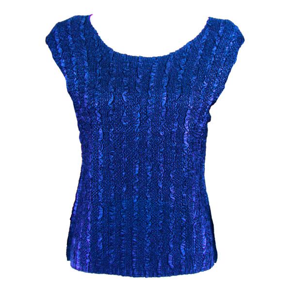 Wholesale 1904 - Magic Crush Cap Sleeve Tops Solid Royal-B - One Size Fits Most