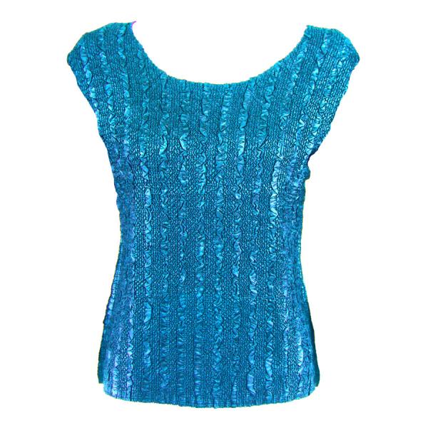 Wholesale 1904 - Magic Crush Cap Sleeve Tops Solid Turquoise-B - One Size Fits Most