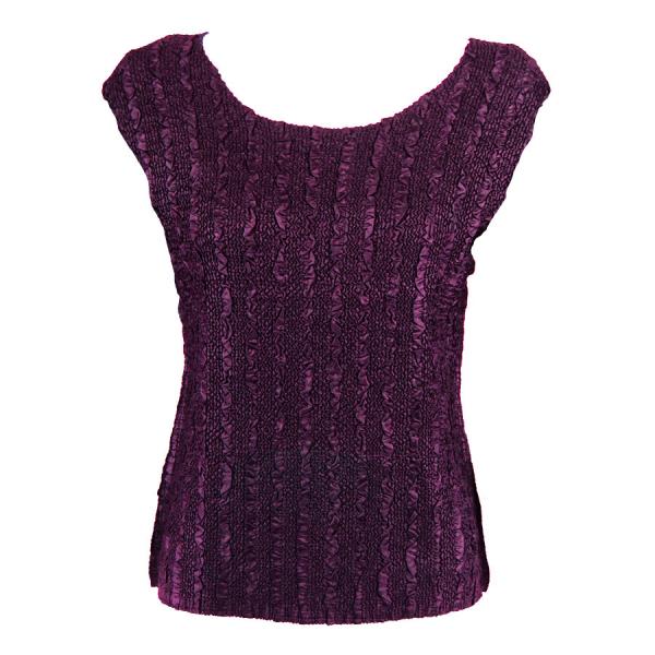Wholesale 1904 - Magic Crush Cap Sleeve Tops Solid Plum-B - One Size Fits Most