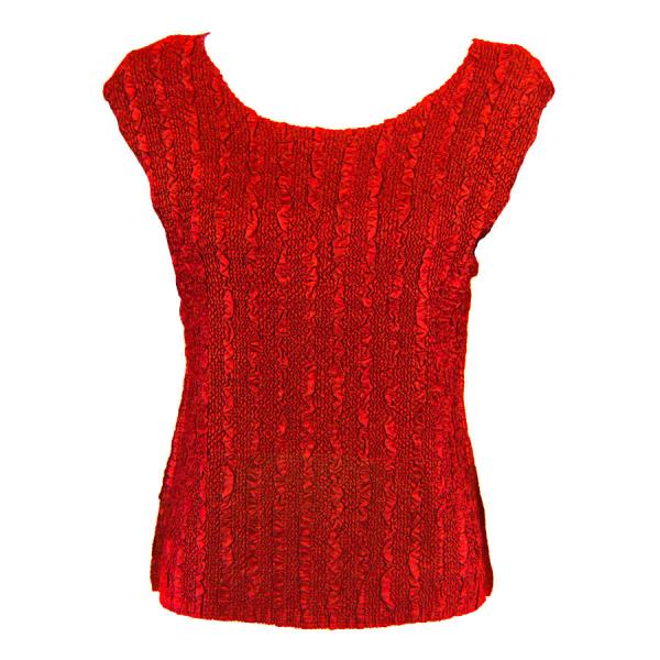 Wholesale 1904 - Magic Crush Cap Sleeve Tops Solid Red-B - Plus Size Fits (XL-2X)