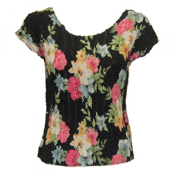 Wholesale 1904 - Magic Crush Cap Sleeve Tops 087 - Multi Floral - One Size Fits  (S-L)