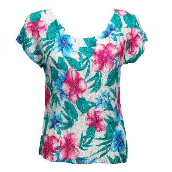 Wholesale 1904 - Magic Crush Cap Sleeve Tops 329 - Multi Floral - One Size Fits  (S-L)