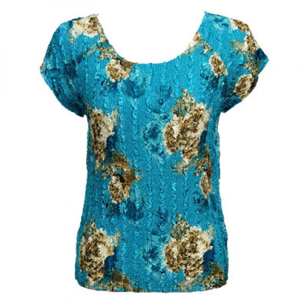 Wholesale 1904 - Magic Crush Cap Sleeve Tops 304 - Multi Floral - One Size Fits  (S-L)