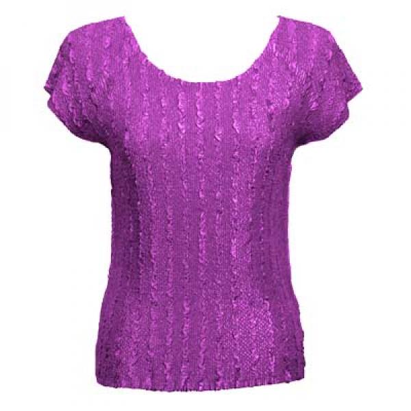 Wholesale 1904 - Magic Crush Cap Sleeve Tops Solid Raspberry Sherbet-A - One Size Fits  (S-L)