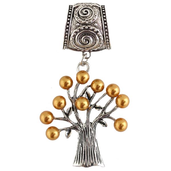 Wholesale 1905 - Scarf Pendants #148 Tree of Life w/ Amber Pearls (Hinged Tube) - 