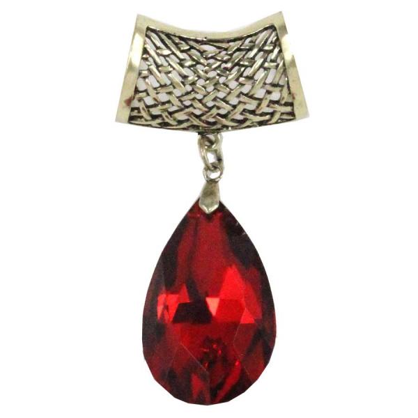 Wholesale 1905 - Scarf Pendants #S565 Red Crystal Teardrop - 