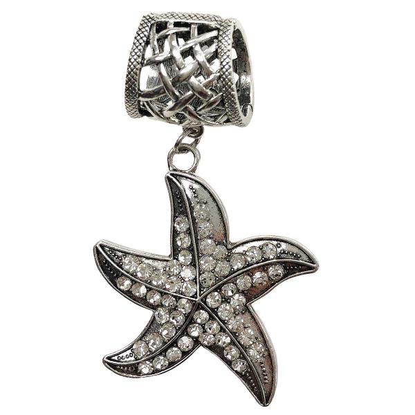 Wholesale 1905 - Scarf Pendants #009 Crystal Starfish (Hinged Tube) - 
