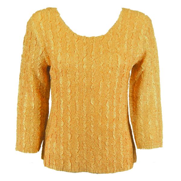 Wholesale 1906 - Magic Crush Three Quarter Sleeve Tops Solid Gold-B Two Ply - One Size Fits  (S-L)