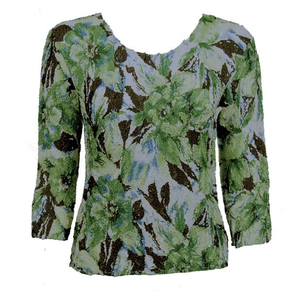 Wholesale 1906 - Magic Crush Three Quarter Sleeve Tops Tropical Green Two Ply  - Plus Size Fits (XL-2X)