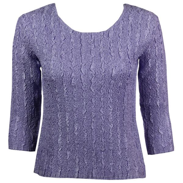 Wholesale 1906 - Magic Crush Three Quarter Sleeve Tops Solid Lilac-B Two Ply - Plus Size Fits (XL-2X)