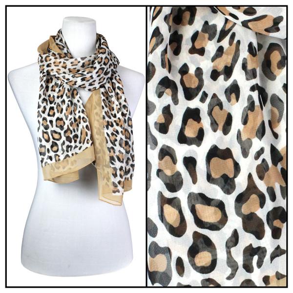 Wholesale Silky Dress Scarves - 1909 CH03 Cheetah Camel - 
