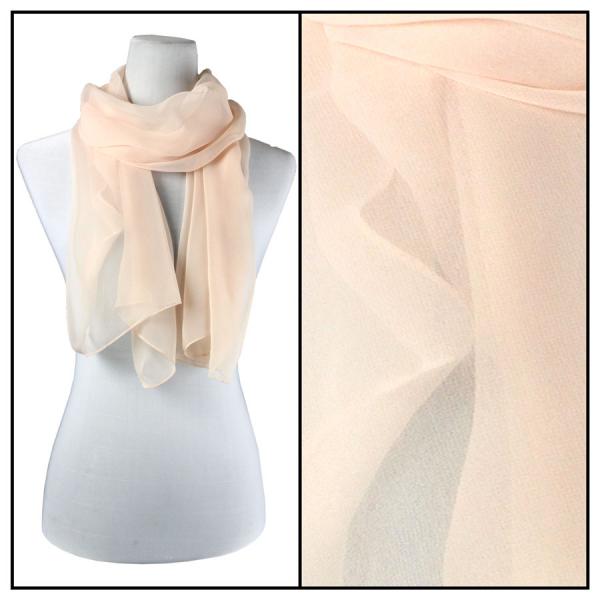 Wholesale Silky Dress Scarves - 1909 S01 Solid Peach - 