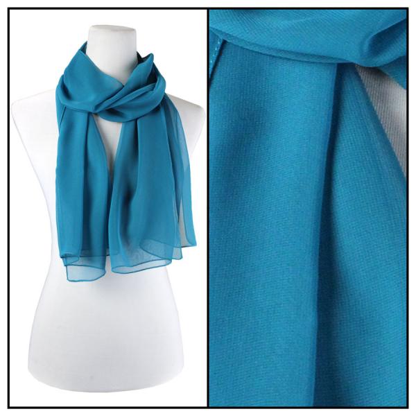 Wholesale Silky Dress Scarves - 1909 S02 Solid Teal - 
