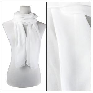 Silky Dress Scarves - 1909 S03 Solid White - 
