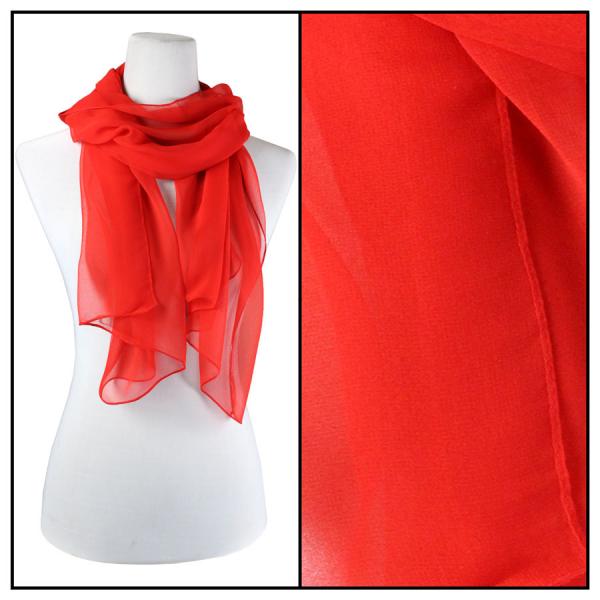 Wholesale Silky Dress Scarves - 1909 S06 Solid Red - 