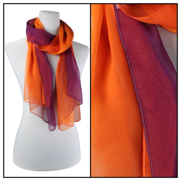 Wholesale 1399 - Magic Crush Georgette 3/4 Sleeve Tunics TC02 Tri-Color Purple/Orange/Pumpkin MB - 