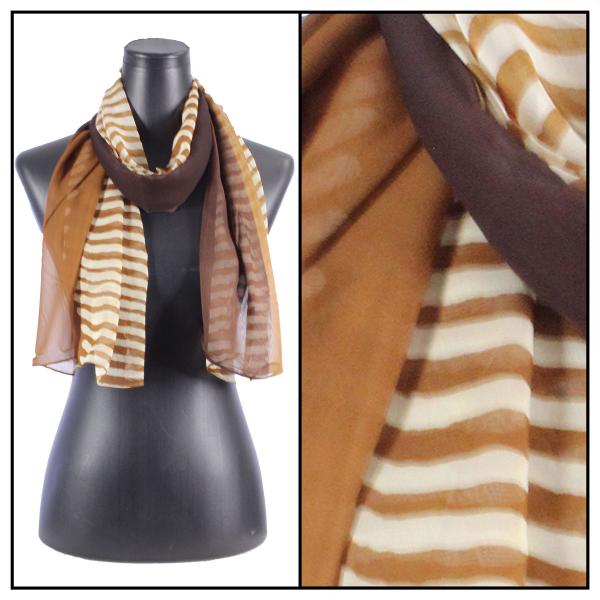 Wholesale Silky Dress Scarves - 1909 N1132 Brown  - 