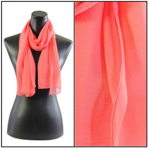 Silky Dress Scarves - 1909 S21 Solid Coral - 
