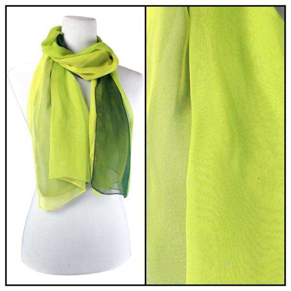 Wholesale Silky Dress Scarves - 1909 TC06 Tri-Color Greens - 