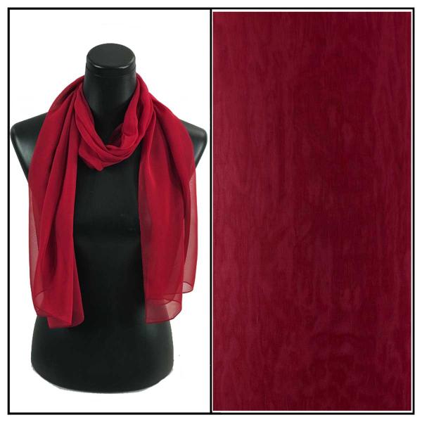 Wholesale Silky Dress Scarves - 1909 S24 Solid Burgundy - 