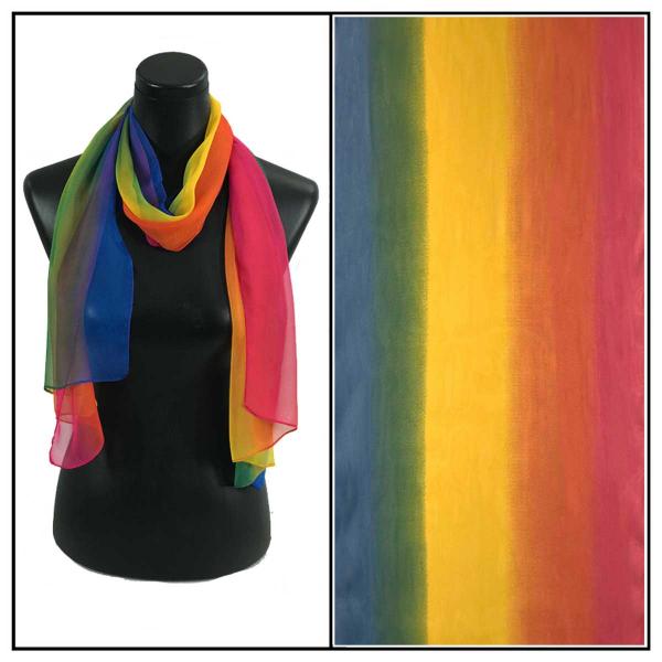 Wholesale Silky Dress Scarves - 1909 TC19 Tri-Color Multi - 