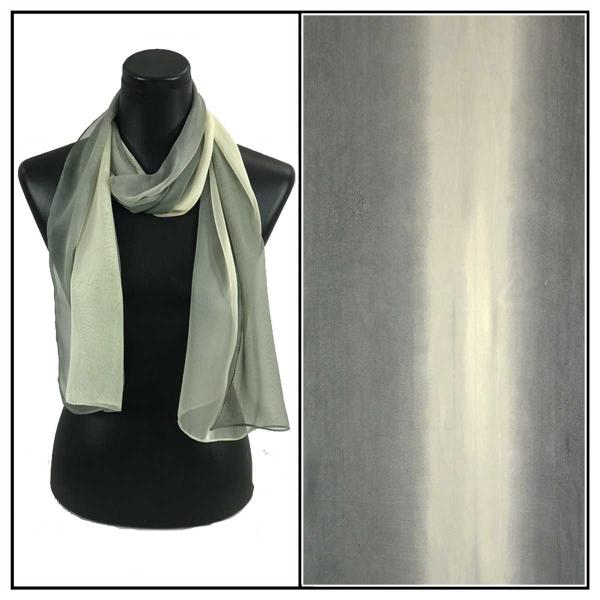 Wholesale Silky Dress Scarves - 1909 TC27 Tri-Color Charcoal/Beige/Grey - 