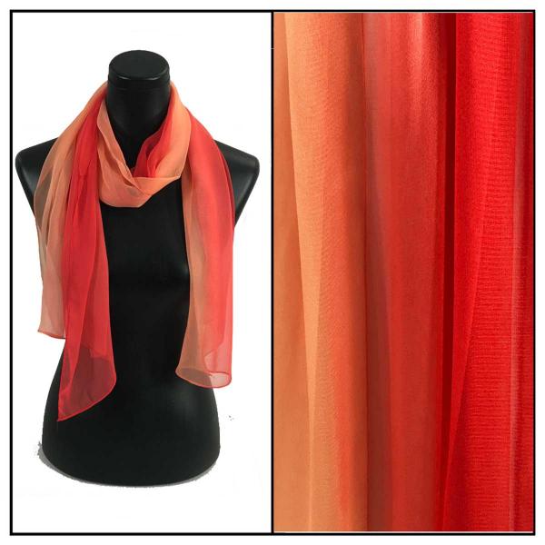 Wholesale Silky Dress Scarves - 1909 TC31 Tri-Color Corals - 