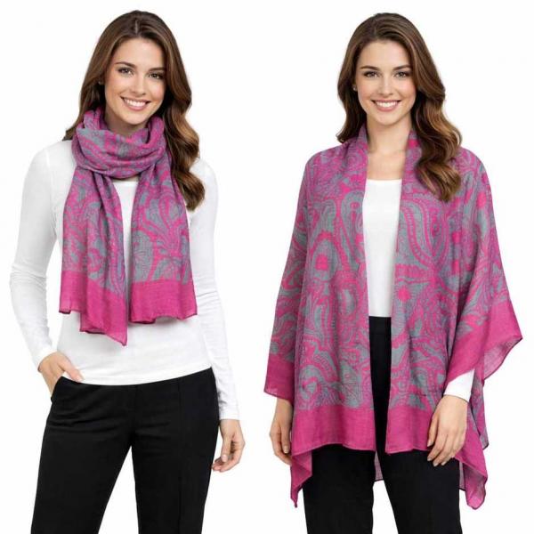 Butter Soft Shawls - 4360/4345 - 4345 - Fuchsia Multi 30 Butter Soft Shawls - 4360/4345 4345 - Fuchsia Multi - 30
