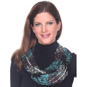 26791 - Confetti Infinity Scarves Black-Brown-Teal - 