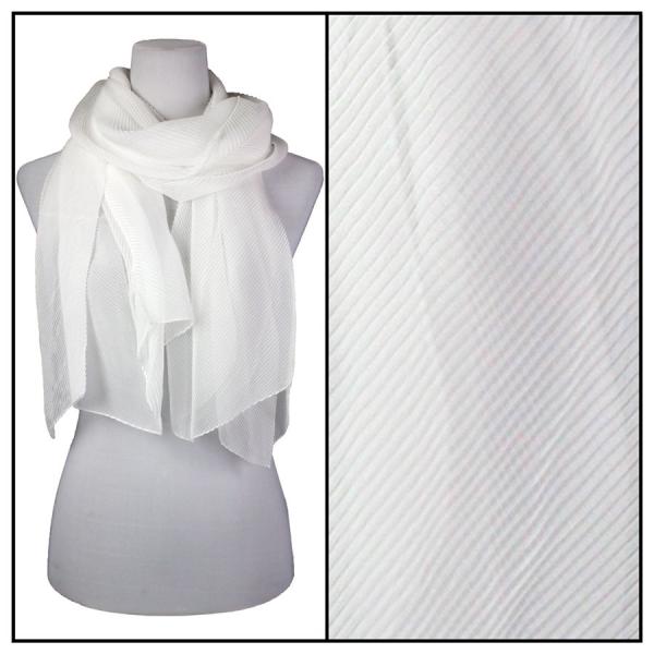 Wholesale 1975 - Pleated Scarves White - 
