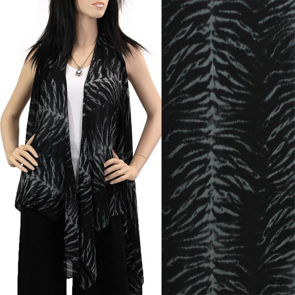 Wholesale 2144 - Chiffon Scarf Vests (Style 2)  #0483 Black - One Size Fits All