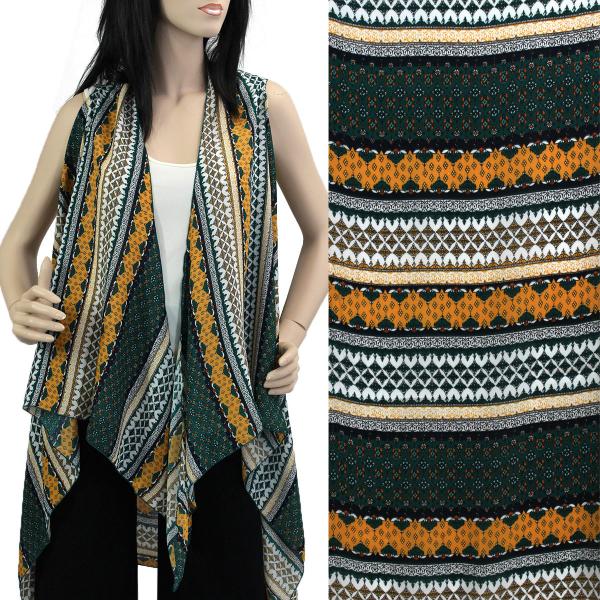 Wholesale 2144 - Chiffon Scarf Vests (Style 2)  #0536 Mustard-Green - One Size Fits All