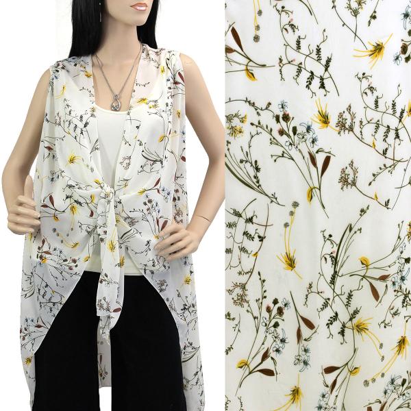 Wholesale 2144 - Chiffon Scarf Vests (Style 2)  #0527 Ivory - One Size Fits All