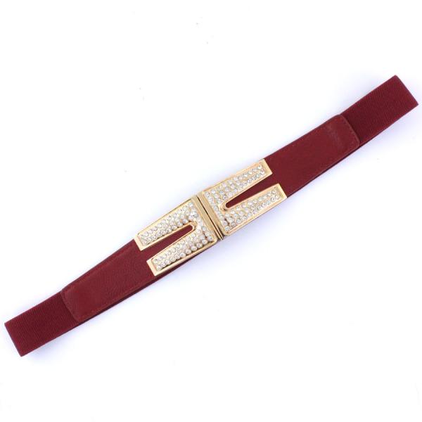 Wholesale 2276 Fashion Stretch Belts S0101 - Burgundy - One Size Fits (S-L)