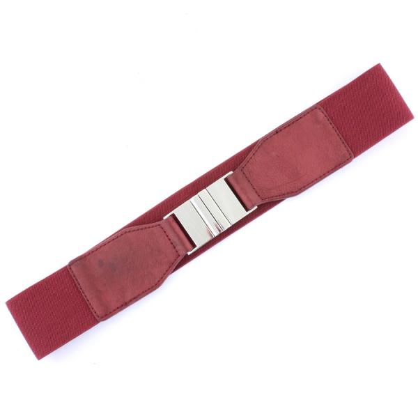 Wholesale 2276 Fashion Stretch Belts Y5116 - Burgundy - One Size Fits (S-L)