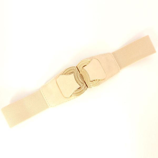 Wholesale 2276 Fashion Stretch Belts X9314 - Beige - One Size Fits (S-L)