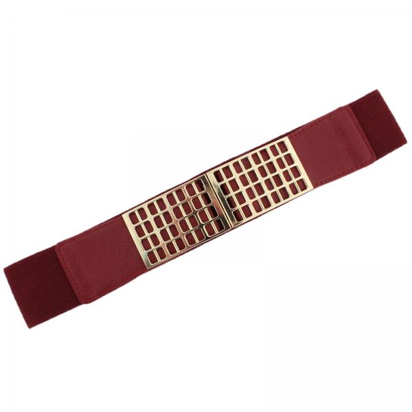 Wholesale 2276 Fashion Stretch Belts Y5278 - Burgundy - One Size Fits (S-L)