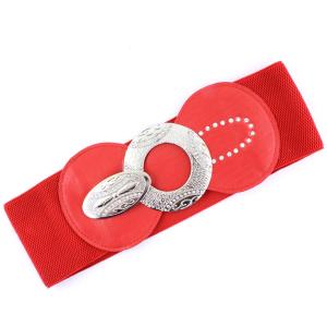 2276 Fashion Stretch Belts 1072 - Red - One Size Fits (S-L)
