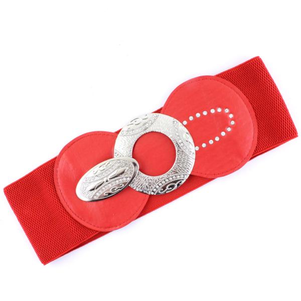 Wholesale 2276 Fashion Stretch Belts 1072 - Red - One Size Fits (S-L)