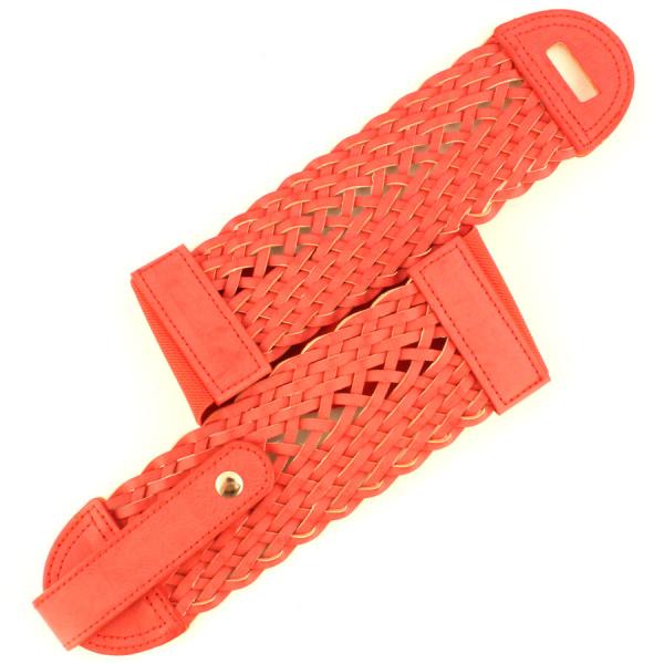 Wholesale 2276 Fashion Stretch Belts J4107 - Coral - One Size Fits (S-L)