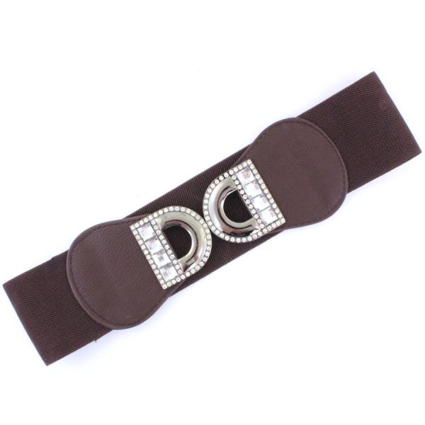 Wholesale 2276 Fashion Stretch Belts LD2906 - Brown - One Size Fits (S-L)