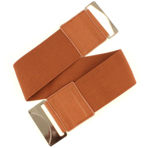 Wholesale 2276 Fashion Stretch Belts W8002 - Brown - One Size Fits (S-L)