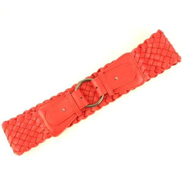 Wholesale 2276 Fashion Stretch Belts W8206 - Red - One Size Fits (S-L)