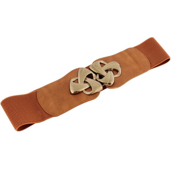 Wholesale 2276 Fashion Stretch Belts Y5511 - Camel - One Size Fits (S-L)