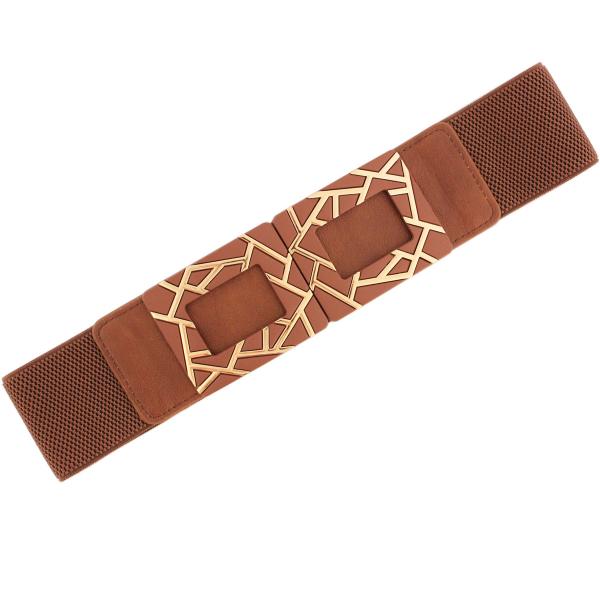Wholesale 2276 Fashion Stretch Belts Y5514 - Brown - One Size Fits (S-L)