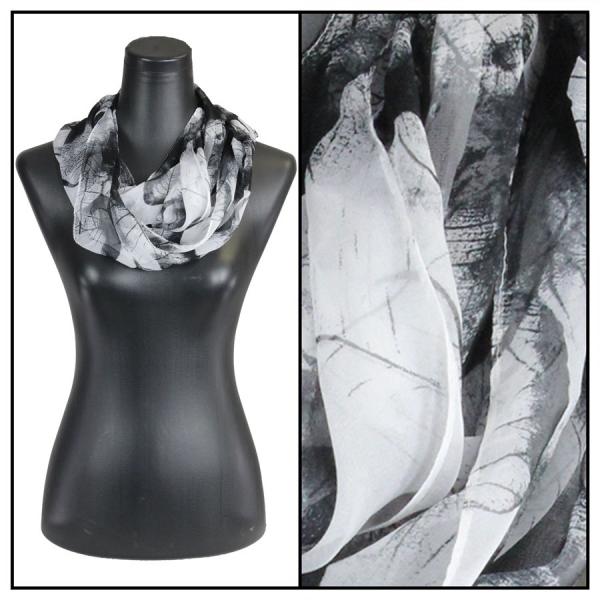 Wholesale 2282 - Silky Dress Infinities LE01<br>White-Black Leaves  - 22