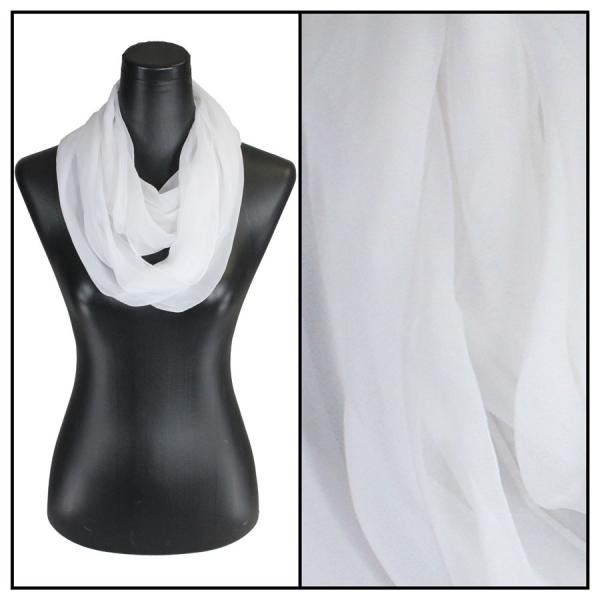 Wholesale 2508 - Jewelry Infinity Scarves S06<br>Solid White - 22
