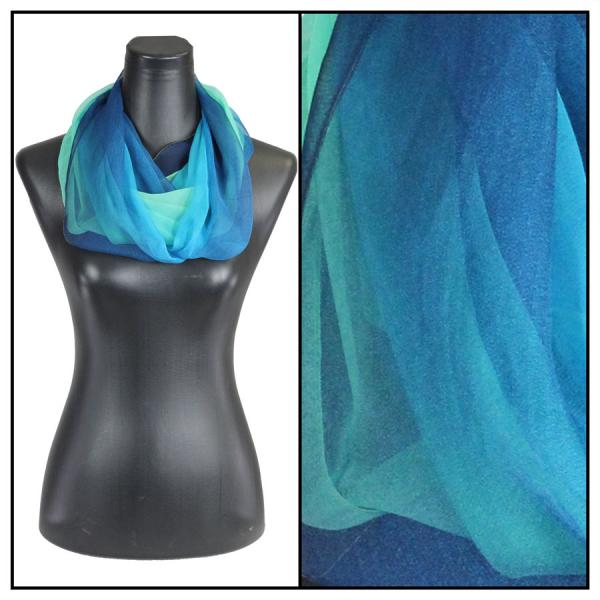 Wholesale 2282 - Silky Dress Infinities TC07<br>Tri-Color - Navy-Blue-Seafoam - 22