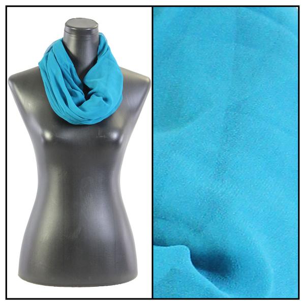 Wholesale 2508 - Jewelry Infinity Scarves S10<br>Solid Turquoise - 22